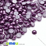 Напівнамистини пластикові Перли, 4 мм, Круглі, Фіолетові (KAB-022640)