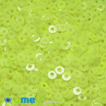 Пайетки Индия круглые плоские, 3 мм, Желтые (PAI-037602)