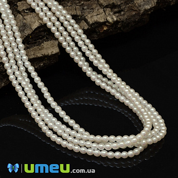 Намистини чеське скло Preciosa Перли 3 мм Pearlescent White, Білі (BUS-042309)