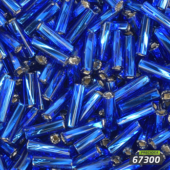 Бисер чешский Стеклярус 3, №167300, Синий блестящий скрученный, 7 мм (BIS-059334)