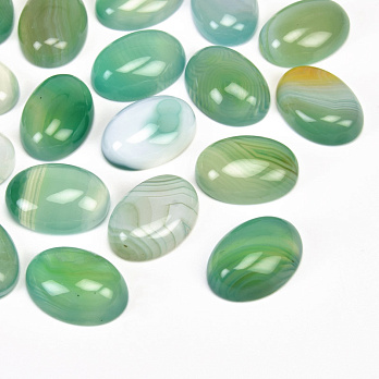 Кабошон нат. камень Агат зеленый, Овал, 18х13 мм (KAB-025945)