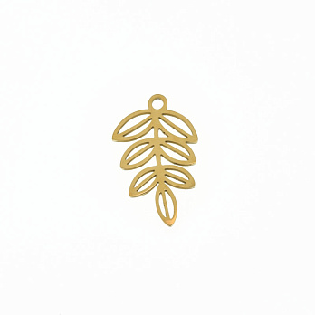 Підвіска з нерж. сталі Листочок, 20х12,5 мм, Золото (STL-061339)