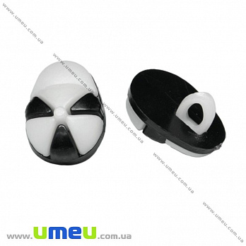 Пуговица пластиковая на ножке Кепка, 15х11 мм, Черная (PUG-017738)