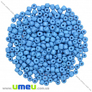 Бисер китайский крупный, 6/0, Голубой натуральный, 4 мм (BIS-018298)