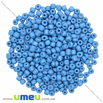 Бисер китайский крупный, 6/0, Голубой натуральный, 4 мм (BIS-018298)