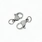 Замки-карабіни з нерж. сталі з колечком 5 мм, 12х7 мм, Темне срібло (STL-057077)