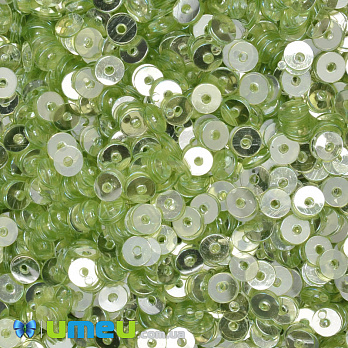 Пайетки Индия круглые плоские, 4 мм, Салатовые (PAI-041027)