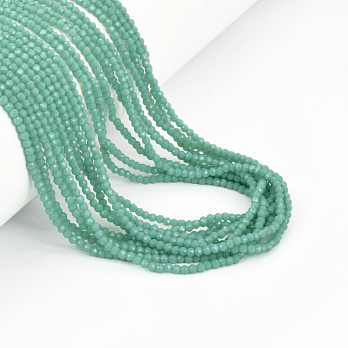 Бусины круглые граненые (имитация нефрита), 2 мм, Мятные (BUS-057372)