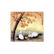 Набор для вышивания нитками, 5D Кролики, 43х40 см (SXM-061213)