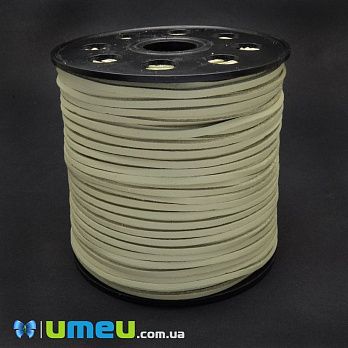 Замшево-шкіряний шнур, 3 мм, бежевий (LEN-044155)