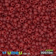 Бісер чеський №104m/90070m, Червоний, Прозорий матовий, 10/0 (BIS-008709)