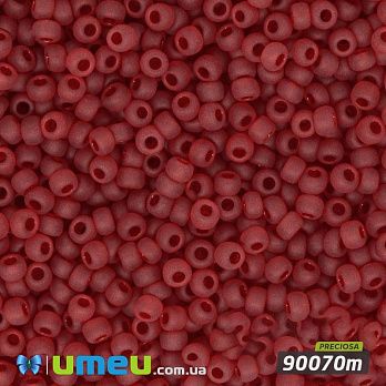 Бисер чешский №104m/90070m, Красный, Прозрачный матовый, 10/0 (BIS-008709)