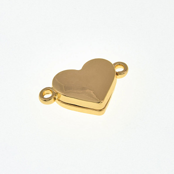Замок магнітний Серце, 18,5х11х5 мм, Латунь з покриттям 18 kt (ZAM-059205)