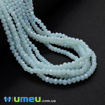 Бусины рондели, 4х3 мм, Голубые (имитация нефрита) (BUS-049059)