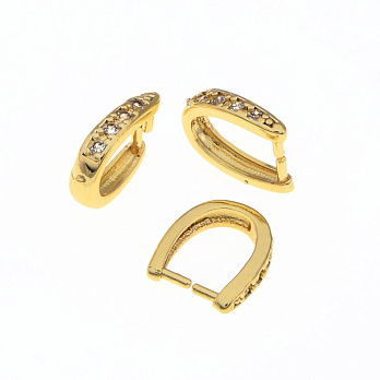 Тримач для кулона, 11х9 мм, Латунь із покриттям 18 kt, Стрази куб. цирконій (OSN-055664)