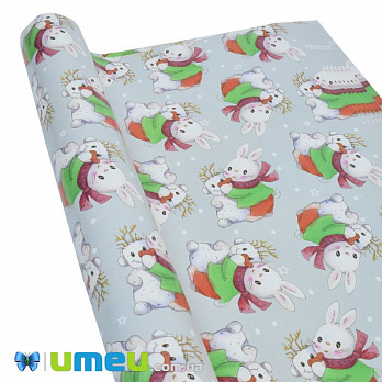 Пакувальний папір Новорічний, Сірий, 62х88 см (UPK-047810)