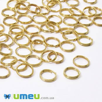 Кільця подвійні, Золото, 7 мм, товщина 0,7 мм (PIN-048786)