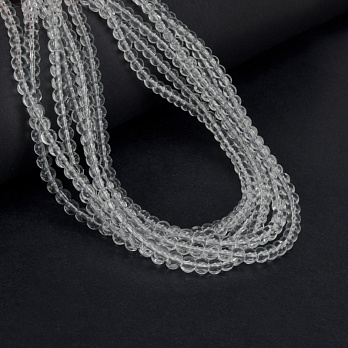 Бусины стеклянные, 4,5 мм, Круглые, Прозрачные (BUS-057246)