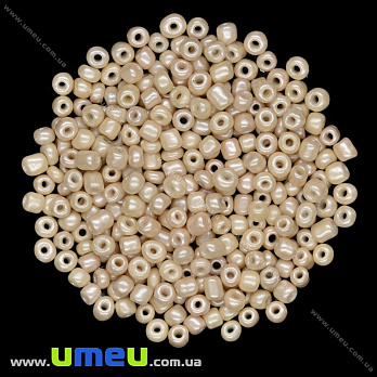 Бісер китайський великий, 6/0, Бежевий перламутровий, 4 мм (BIS-015634)