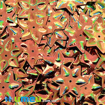 Пайетки Индия звезда, 20 мм, Оранжево-зеленые (PAI-037891)