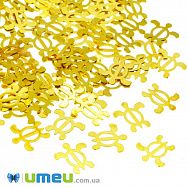 Декоративний елемент Черепаха, 6х5х0,1 мм, Золото (DIF-047141)