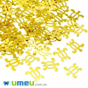 Декоративный элемент Черепаха, 6х5х0,1 мм, Золото (DIF-047141)