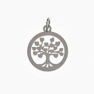 Підвіска з нерж. сталі Древо життя, 17х15 мм, Темне срібло (STL-061314)