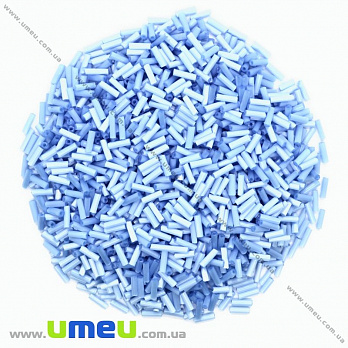 Бисер китайский стеклярус, 6 мм, Голубой натуральный (BIS-021942)