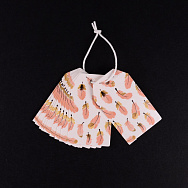 Бірки для подарунків з принтом, 50х30 мм, Білі (UPK-056273)