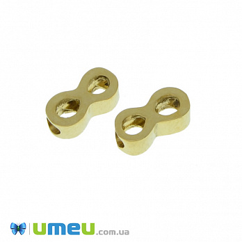 Бусина из нержавеющей стали Знак Бесконечности, 8х4 мм, Золото (STL-039040)