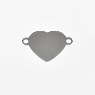 Коннектор из нерж. стали Сердце, 18х12 мм, Темное серебро (STL-061411)