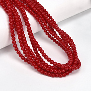 Намистини скляні, 4,5 мм, Круглі, Червоні (BUS-057234)