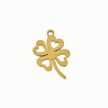 Підвіска з нерж. сталі Клевер, 19х12 мм, Золото (STL-060697)