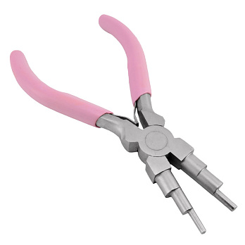 Плоскогубцы ступенчастые для изготовления петель 6 размеров, 16 см, Розовый (INS-053577)