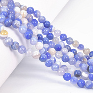 Намистини Агат блакитний, Натур. камінь, 6 мм, Круглі, 18 см (BUS-058046)