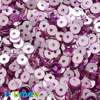 Паєтки Індія круглі плоскі, 4 мм, Малинові (PAI-037650)