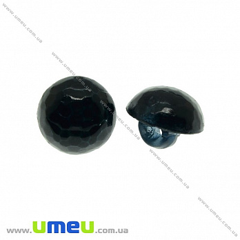 Пуговица пластиковая на ножке Круглая, 10 мм, Черная (PUG-021484)