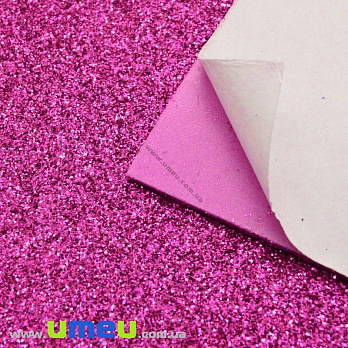 Фоамиран глиттерный на клеевой основе, 20х30 см, Малиновый (FOM-022498)