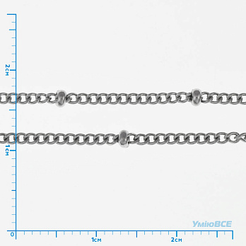 Цепь из нержавеющей стали, 1,5 мм, Темное серебро (ZEP-058388)