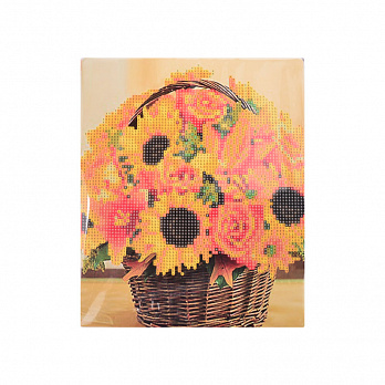 Набор алмазной живописи на картоне 25х21 см, Подсолнухи (SXM-051450)