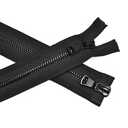 Молния тракторная Лаковая разъемная (2 бегунка) 110 см, Тип 5, Черная (ZIP-060386)