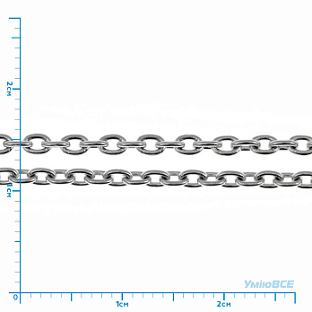 Цепь из нержавеющей стали, 2 мм, Темное серебро (ZEP-058382)