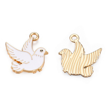 Підвіска метал. Голуб Миру білий, 20х18 мм, Золото (POD-053634)