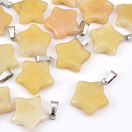 Подвеска Звезда, Натур. камень Нефрит желтый, 23х20 мм (POD-031870)