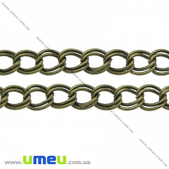 Цепь двойная, Античная бронза, 6х5 мм (ZEP-015186)