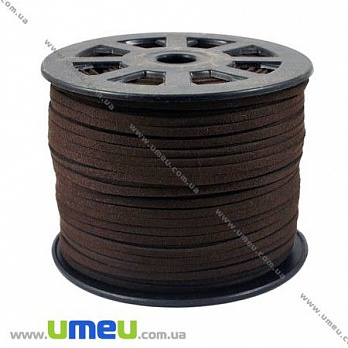 Замшевый шнур, 3 мм, Коричневый (LEN-005181)