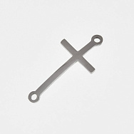 Коннектор из нерж. стали Крест, 24,5х11,5 мм, Темное серебро (STL-061417)