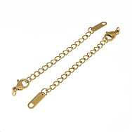 Замок-карабін із нерж. сталі з подовжувачем та кінцевиком, 70 мм, Золото (STL-057056)