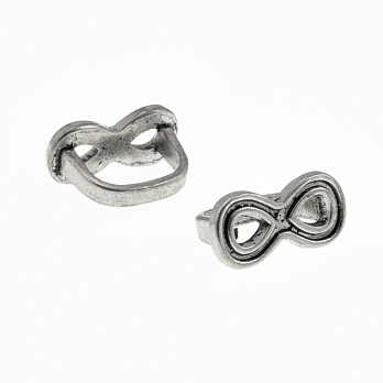 Намистини мет. Нескінченність, 17х8 мм, Античне срібло (BUS-016916)