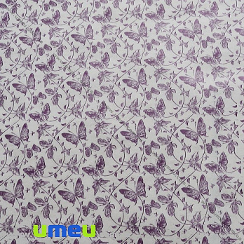 Пакувальний крафт папір Метелики, Білий, 70х100 см (UPK-027152)